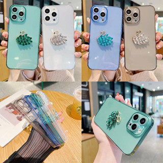 เคสโทรศัพท์มือถือแบบนิ่ม ใส ลายหงส์ สําหรับ Samsung Galaxy A54 A34 A24 A14 A04 A73 A53 A33 A23 A13 A03 A02S A12 A11