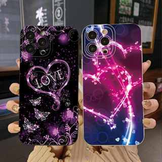 เคสโทรศัพท์มือถือ ขอบสี่เหลี่ยม ลายหัวใจน่ารัก สําหรับ Samsung Galaxy A33 A53 A73 5G A32 A52S A72 A31 A41 A71