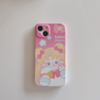 เคสโทรศัพท์มือถือ กันกระแทก ลายการ์ตูนเซเลอร์มูนน่ารัก สีชมพู สําหรับ iPhone 14Promax 14Pro 14 13Promax 13Pro 13 12 11