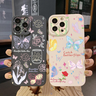 เคสโทรศัพท์มือถือ ขอบสี่เหลี่ยม ลายผีเสื้อ สําหรับ Infinix Hot 12i 10S 11 10 Play 11S 10i Smart 6 HD X6511 X657B X6512 Note 12 G96