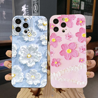 เคสโทรศัพท์มือถือ ขอบสี่เหลี่ยม ลายภาพวาดสีน้ํามัน รูปดอกไม้ สําหรับ Infinix Hot 12i 10S 11 10 Play 11S 10i Smart 6 HD X6511 X657B X6512 Note 12 G96