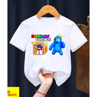 เสื้อยืดแขนสั้น พิมพ์ลายเกม Roblex Rainbow Friends ตลก สําหรับเด็กผู้ชาย และเด็กผู้หญิง