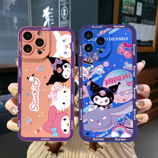 เคสป้องกันโทรศัพท์มือถือ ขอบสี่เหลี่ยม ลาย Melody Kitty Kurotmi สําหรับ iPhone 14 Plus 13 Pro Max 12 iPhone 11 XR 8 7 SE 2022