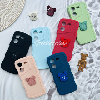 Tecno Pova 5 4G LH7n เคสโทรศัพท์ TPU นิ่ม หยัก สีพื้น ดีไซน์ใหม่ พร้อมแหวนขาตั้ง แบบพกพา บางเฉียบ