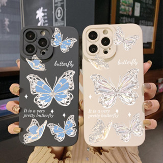 เคสป้องกันโทรศัพท์มือถือ ขอบสี่เหลี่ยม ประดับคริสตัล ลายผีเสื้อ สําหรับ OPPO Reno7 4G 6 8 Z 5G 5 F 2 F 3 4 A17 A17K A77S A57S