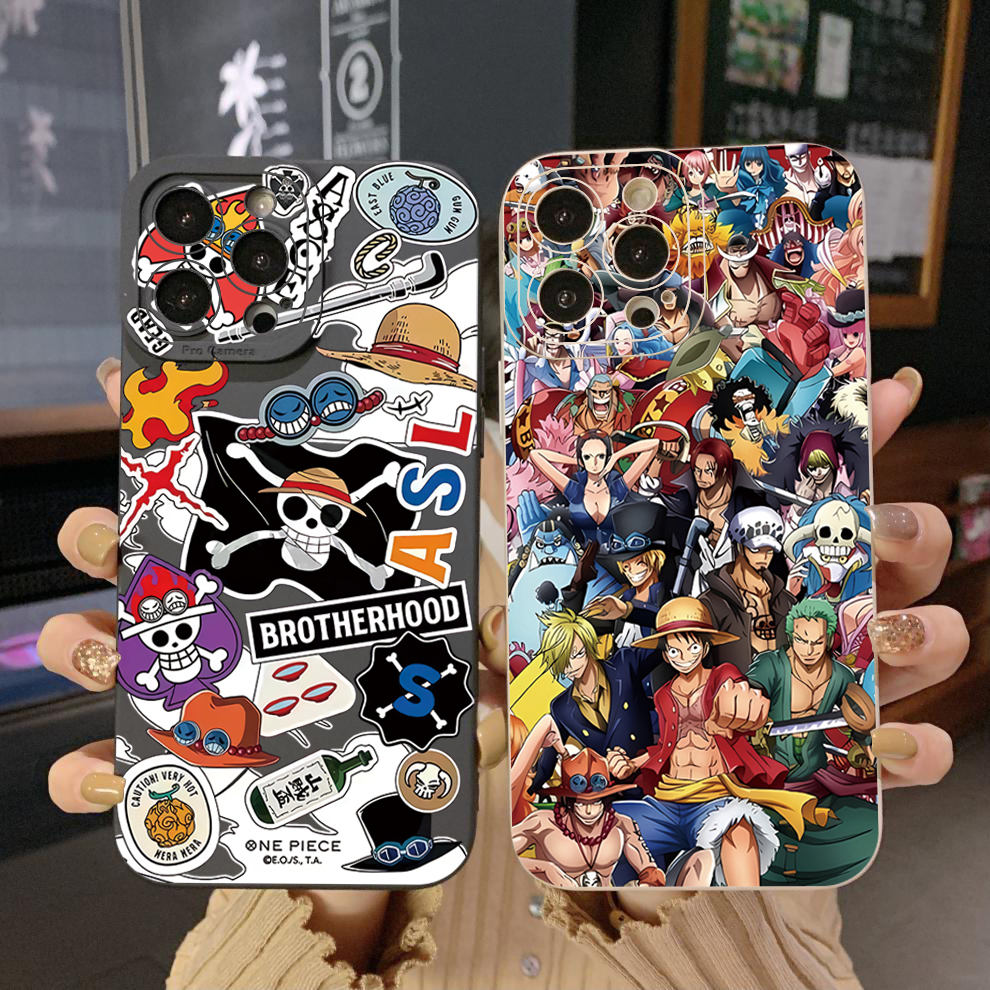 เคสป้องกันโทรศัพท์มือถือ ขอบสี่เหลี่ยม ลายวันพีช สําหรับ Infinix Hot 40i 12i 10S 11 10 Play 11S 10i 