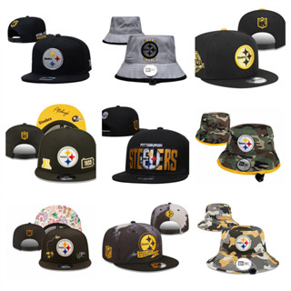 NFL Pittsburgh Steelers หมวกปีกปีกแบนแบบปรับได้หมวกกีฬากลางแจ้ง