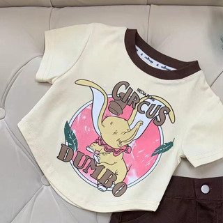 [CikiBaby] เสื้อยืดแขนสั้น พิมพ์ลายการ์ตูน ทรงหลวม แฟชั่นฤดูร้อน สําหรับเด็กผู้หญิง