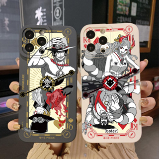 เคสโทรศัพท์มือถือ ขอบสี่เหลี่ยม ลายโป๊กเกอร์ One Piece Nami สําหรับ Samsung Galaxy S22 Plus Note 20 Ultra S21 FE S20