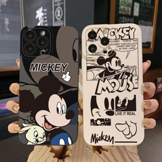 เคสโทรศัพท์มือถือ ขอบสี่เหลี่ยม ลายมิกกี้เมาส์ตลก สําหรับ Samsung Galaxy A33 A53 A73 5G A32 A52S A72 A31 A41 A71