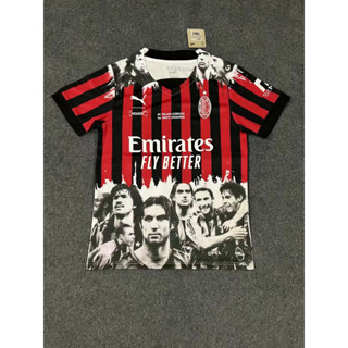 เสื้อกีฬาแขนสั้น ลายทีมชาติฟุตบอล Milan 23-24 AC ชุดเหย้า