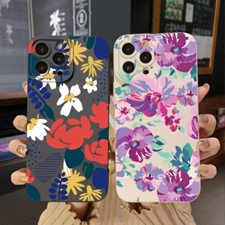 เคสโทรศัพท์มือถือ ขอบสี่เหลี่ยม ลายดอกไม้ หรูหรา สําหรับ Samsung Galaxy S22 Plus Note 20 Ultra S21 FE S20