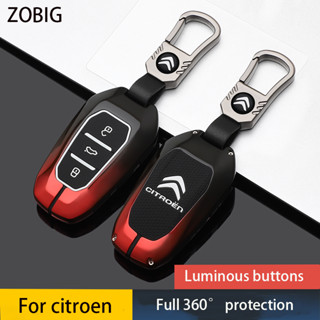 Zobig เคสรีโมตกุญแจรถยนต์ โลหะผสมสังกะสี สําหรับ Citroen c1 c2 c3 C4 C4 C6 CACTUS C8