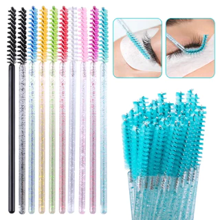 50 ชิ้น / แพ็คแวววาวคริสตัลมาสคาร่าเกลียว Bendable Lash Spool หลายสีให้เลือกแปรงแต่งหน้าปลอม