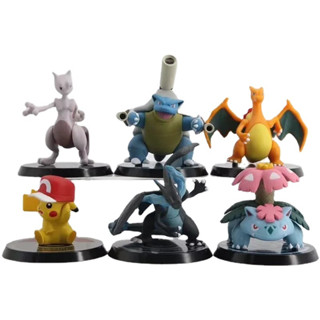 โมเดลฟิกเกอร์ PVC อนิเมะปิกาจู Charizard Arceus Rayquaza Mewtwo Lunala Solgaleo Q Version ขนาด 6-9 ซม. ของเล่นสําหรับเด็ก 6 ชิ้น ต่อชุด