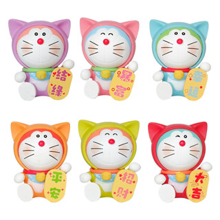 โมเดลฟิกเกอร์ PVC การ์ตูนญี่ปุ่น Doraemon Mascot Wish Get Rich Peace Q Version 6 ชิ้น ต่อชุด