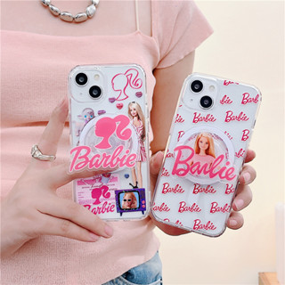 เคสโทรศัพท์มือถือ แบบนิ่ม ลายการ์ตูนบาร์บี้ มีป็อบอัพแม่เหล็ก สําหรับ iPhone 11 12 13 14 15 PRO MAX iPhone14 iPhone14Pro