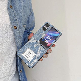 เคสโทรศัพท์มือถือ ผ้ายีน แบบบาง ปิดด้านหลัง สําหรับ OPPO FIND N2 FLIP