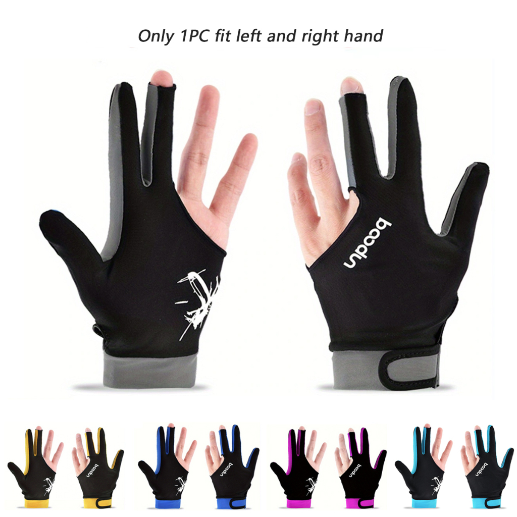 ถุงมือบิลเลียดสามนิ้วสระว่ายน้ําถุงมือสนุ๊กเกอร์สําหรับผู้ชายผู้หญิงเหมาะกับทั้งซ้ายและขวามืออุปกรณ์บิลเลียด