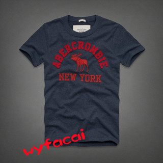 เสื้อยืดแขนสั้น พิมพ์ลาย Abercrombie &amp; Fitch สําหรับผู้ชาย