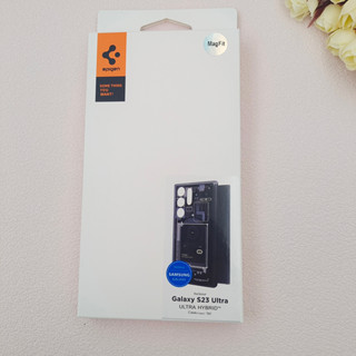 Spigen เคสโทรศัพท์มือถือ อะคริลิค แม่เหล็ก ป้องกัน ปิดด้านหลัง ลายบอร์ดวงจร สําหรับ Samsung Galaxy S23 S23 Plus S23 Ultra