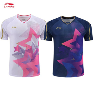 เสื้อกีฬาแบดมินตัน Li Ning แขนสั้น ระบายอากาศได้ดี แบบแห้งเร็ว สําหรับเด็กผู้ชาย และผู้หญิง 2023