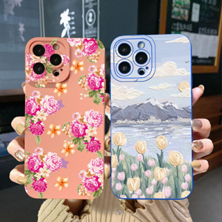 เคสโทรศัพท์มือถือ ขอบสี่เหลี่ยม ลายดอกไม้ สําหรับ Realme C21 C30 C30S C33 C20 Narzo 50A Prime