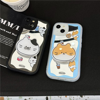 เคสโทรศัพท์มือถือนิ่ม ลายการ์ตูนแมว พร้อมป็อบซ็อกเก็ต สําหรับ iPhone 11 12 13 14 15 PRO MAX iPhone14 iPhone14Pro