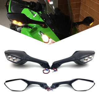 กระจกมองหลังรถจักรยานยนต์ พร้อมไฟเลี้ยว LED สําหรับ Kawasaki NINJA400 NINJA400 NINJA 400 2018-2022