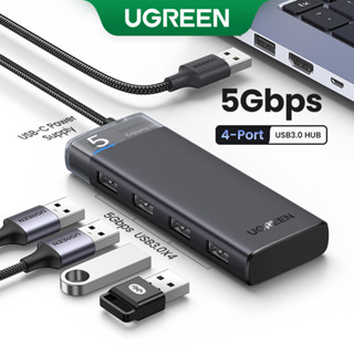 Ugreen ฮับ USB-A 3.0 4 พอร์ต 5Gbps USB-C ความเร็วสูง แบบพกพา สําหรับ MacBook Mac Pro