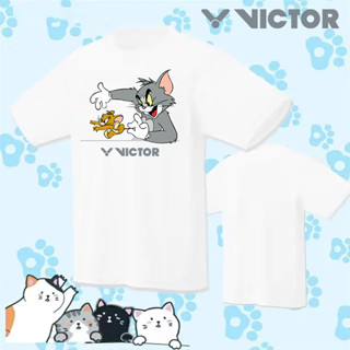 Victor 2023 ใหม่ เสื้อกีฬาแบดมินตันแห้งเร็ว คอกลม ผ้าตาข่าย ระบายอากาศ สําหรับผู้ชาย และผู้หญิง เหมาะกับการวิ่ง ฟิตเนส กีฬา