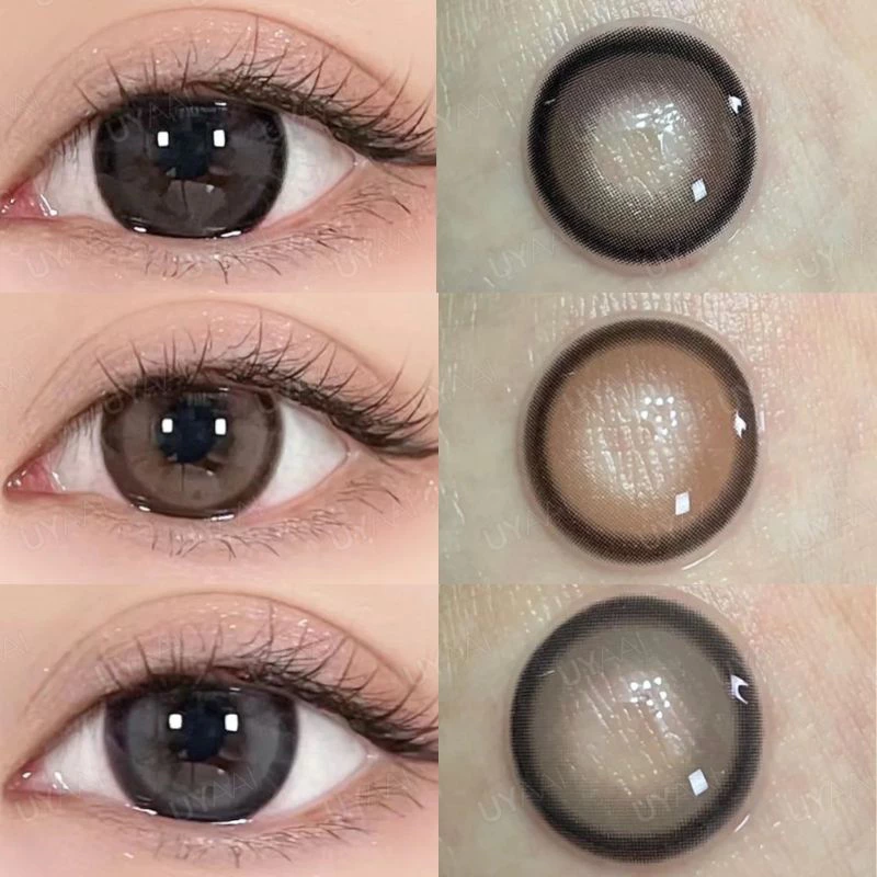 UYAAI คอนแทคเลนส์ บิ๊กอาย คอนแทคเลนส์ นิ่ม ธรรมชาติ 14.5 มม. สีดํา / เทา / น้ําตาล
