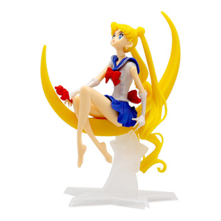 โมเดลฟิกเกอร์ PVC รูปการ์ตูนอนิเมะเซเลอร์มูน Tsukino Usagi ขนาด 14 ซม. สําหรับตกแต่งเค้ก