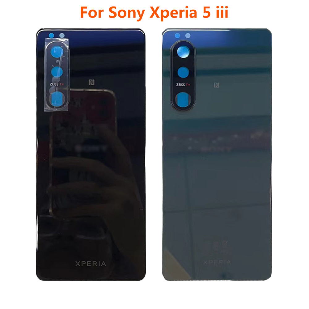 Xperia5 iii ฝาหลังสําหรับ Sony Xperia 5 III แบตเตอรี่ฝาครอบกระจกด้านหลังประตูพร้อมชิ้นส่วนเปลี่ยนเลน