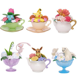 โมเดลฟิกเกอร์ PVC รูปการ์ตูนโปเกม่อน Pikachu Eevee Bulbasaur Vulpix Mew Seel Q Version Cup Bonsai ขนาด 5-7 ซม. ของเล่นสําหรับเด็ก 6 ชิ้น ต่อชุด