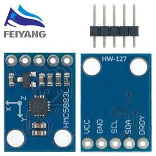 Gy-273 3V-5V QMC5883L โมดูลเซนเซอร์แม่เหล็ก สามแกน สําหรับ Arduino