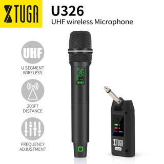 Xtuga U326 ระบบไมโครโฟนไร้สาย UHF พร้อมไมโครโฟนมือถือ และตัวรับสัญญาณ แบบพกพา ขนาดเล็ก สําหรับเวที โบสถ์ คาราโอเกะ คอนเสิร์ต พูด