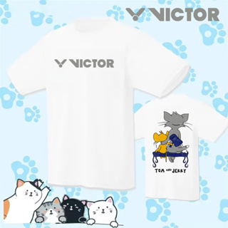 เสื้อกีฬาแบดมินตัน VICTOR แขนสั้น ระบายอากาศได้ดี แบบแห้งเร็ว แฟชั่นฤดูร้อน สําหรับผู้ชาย และผู้หญิง