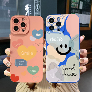 เคสโทรศัพท์มือถือ ขอบสี่เหลี่ยม ลายหน้ายิ้ม หัวใจ สําหรับ Realme C35 C11 2021 C12 C15 C21Y C25Y C25S Realme5 5i 6i 8 Pro