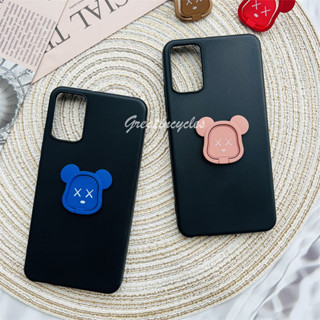 Tcl 403 T431A T431D T431E T431Q T431U เคสโทรศัพท์ TPU นิ่ม ผิวด้าน สีดํา กันตก พร้อมแหวนขาตั้ง หมีโหด