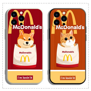 เคส TPU นิ่ม เนื้อแมตต์ ลาย McDonalds น่ารัก สําหรับ iPhone 14 13 12 Pro Max plus mini