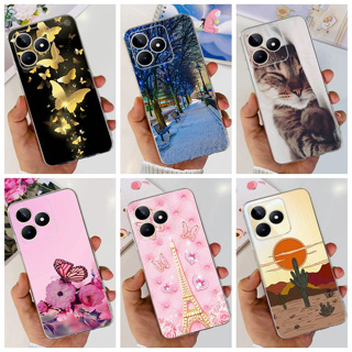 เคสโทรศัพท์ซิลิโคน TPU แบบนิ่ม ลายผีเสื้อ สําหรับ Realme C53 N53 C53 C 53 N53