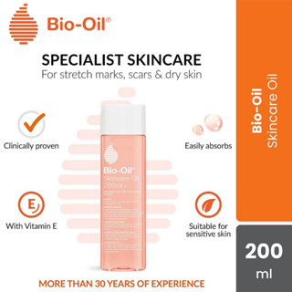 Bio oil 200ml จัดส่งในวันเดียวกัน ไบ โอออยล์ ลดเลือนรอยแผลเป็น ผิวแตกลาย ให้ดูจางลง บำรุงผิว ป้องกันรอยแตกลาย ลดผิวลายที่เติบโต ไบโอออยล์แท้ ไบโอออย ไบโอ ออยล์