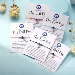 Lucky Evil Eye สร้อยข้อมือสาน แฮนด์เมด ปรับได้ เครื่องประดับ สําหรับผู้หญิง และผู้ชาย