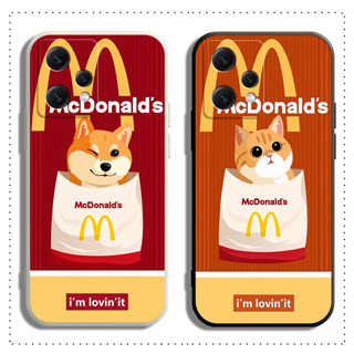 เคสนิ่ม เนื้อแมตต์ ลาย McDonalds น่ารัก สีดํา สําหรับ realme Narzo N53 50 50A 50i 20 30A Prime PRO 4G 5G