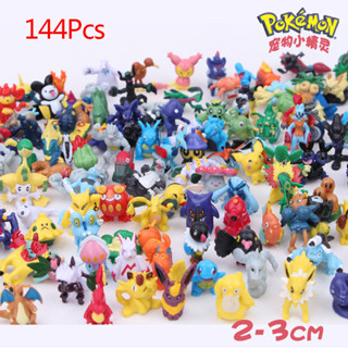 โมเดลฟิกเกอร์ PVC รูปการ์ตูนโปเกม่อน ปิกาจู Charizard Psyduck Gengar Snorlax Eevee Squirtle ขนาดเล็ก 2-3 ซม. 144 ชิ้น ต่อชุด