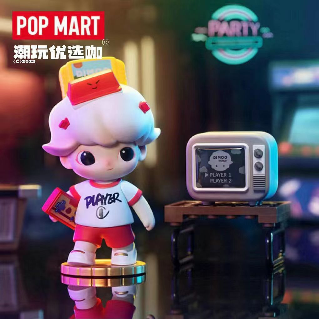 【original】POPMART Dimoo Time Roaming series ตุ๊กตาของเล่นน่ารัก Dimoo loading video Game