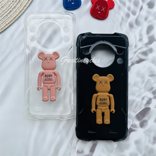 เคสโทรศัพท์มือถือซิลิโคน TPU แบบพับได้ ลายหมีโหด สีดํา สําหรับ Cubot KingKong 9