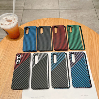 เคสแข็ง PC คาร์บอนไฟเบอร์ สําหรับ Samsung Galaxy Z Fold 5 4 3