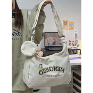 [พร้อมส่ง] ใหม่ กระเป๋าถือ กระเป๋าสะพายไหล่ ผ้าลูกฟูก แฟชั่นสําหรับสตรี และนักเรียน 2023
